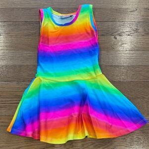 Dori Creations Vibrant Rainbow Sleeveless Dress 3T  NWOT
